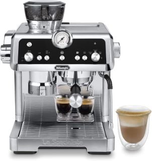 DE'LONGHI SPECIALISTA PRESTIGIO, BARISTA PUMP ESPRESSO MACHINE COFFEE & CAPPUCCINO MAKER (ORIGINAL RRP - £499) IN SILVER: MODEL NO EC9355.M (UNIT WITH MANUFACTURE ACCESSORIES) [JPTB4698]