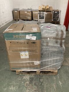 1X PALLET WITH TOTAL RRP VALUE OF £2518 TO INCLUDE 1X HISENSE ELECTRIC COOKERS MODEL NO  HDE32 11BBUK, 1X BEKO BUILT-IN ELECTRIC SINGLE OVENS MODEL NO BBIFA1230 0AC, 1X 0 DUAL FUEL COOKERS MODEL NO S