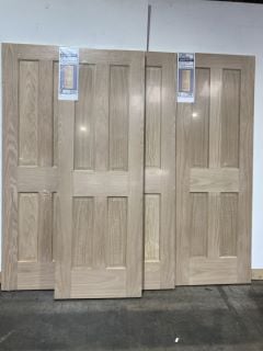 4 X 4 PANEL OAK VENEER INTERTIOR FIRE DOOR (1981 X 686 X 44MM) APPROX RRP £550