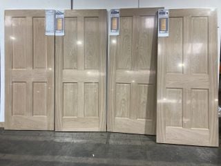 4 X 4 PANEL OAK VENNEER INTERTIOR FIRE DOOR (1981 X 838 X 44MM) APPROX RRP £550