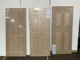 3 X 4 PANEL OAK VENEER INTERIOR FIRE DOOR (1981 X 838 X 44MM) APPROX RRP £414