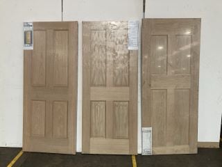 3 X 4 PANEL OAK VENEER INTERTIOR FIRE DOOR (1981 X 838 X 44MM) APPROX RRP £414