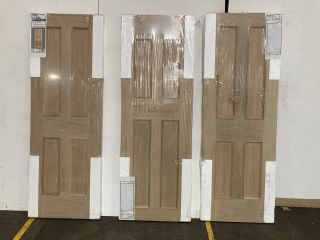 3 X DEVON OAK VENEER INTERTIOR FIRE DOOR (1981 X 686 X 44MM) APPROX RRP £396