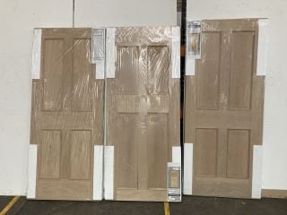 3 X DEVON OAK VENEER INTERTIOR FIRE DOOR (1981 X 838 X 44MM) APPROX RRP £396