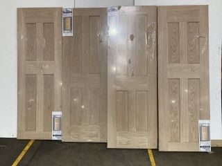 4 X 4 PANEL OAK VENEER INTERIOR FIRE DOOR (1981 X 686 X 44MM) APPROX RRP £528