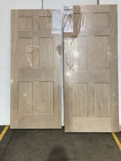 2 X 6 PANEL OAK VENEER INTERIOR FIRE DOOR (1981 X 838 X 44MM) APPROX RRP £410