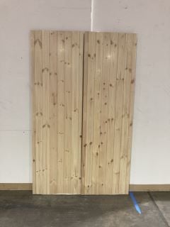 2 X REDWOOD LEDGED & BRACED DOORS (78 X 24") APPROX RRP £240