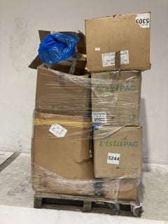 PALLET OF ASSORTED FOOD TAKE-AWAY ITEMS TO INCLUDE LINPAC 2D YELLOW TRAY CONTAINERS