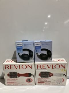 2 PHILIPS 2000 SERIES HEADPHONES & 2 REVLON HAIR DRYER AND VOLUMIZER TOTAL RRP £114