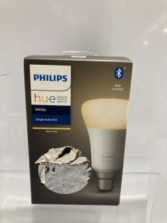 3 PHILIPS HUE SINGLE BULB B22 LIGHTS WITH BLUETOOTH APP CONTROL