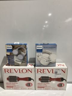 2 PHILIPS 5000 SERIES HEADPHONES & 2 REVLON HAIR DRYER AND VOLUMIZER TOTAL RRP £160