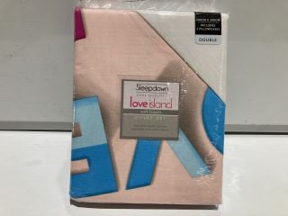 BOX OF BEDDING INCLUDING SLEEPDOWN LOVE ISLAND SOFT TOUCH DUVET SET, DOUBLE