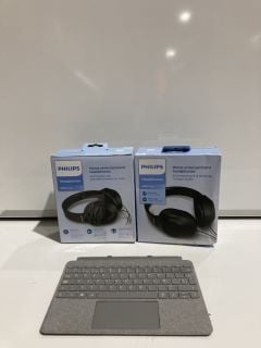 2 PHILIPS 2000 SERIES HEADPHONES & MICROSOFT SURFACE GO KEYBOARD TOTAL RRP £114