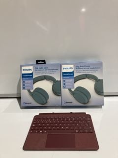 2 PHILIPS 4000 SERIES HEADPHONES & MICROSOFT SURFACE GO KEYBOARD TOTAL RRP £160