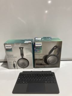 2 PHILIPS TV LISTENING HEADPHONES & MICROSOFT SURFACE GO KEYBOARD TOTAL RRP £110