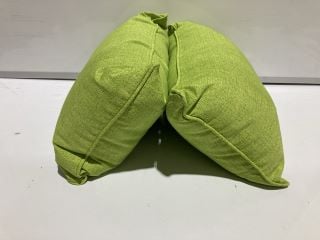 4 GREEN TEXTURED RECTANGLE TOSS PILLOWS