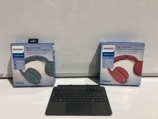 2 PHILIPS 4000 SERIES HEADPHONES & MICROSOFT SURFACE GO KEYBOARD TOTAL RRP £160