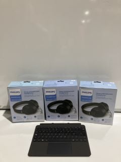 3 PHILIPS 2000 SERIES HEADPHONES & MICROSOFT SURFACE GO KEYBOARD TOTAL RRP £131