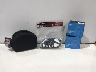 BOX OF ASSORTED ITEMS TO INCLUDE MPOW EAR MUFFS SNR 34DB