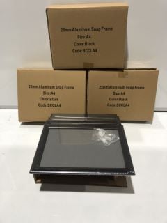 BOX OF 25MM ALUMINIUM SNAP FRAMES SIZE A4 TO INCLUDE LIGHT SHADE