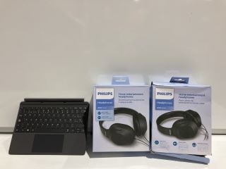 2 PHILIPS 2000 SERIES HEADPHONES & MICROSOFT SURFACE GO KEYBOARD TOTAL RRP £114