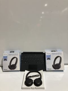 3 PHILIPS 2000 SERIES HEADPHONES & MICROSOFT SURFACE GO KEYBOARD TOTAL RRP £131