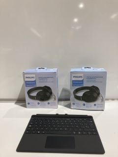 2 PHILIPS 2000 SERIES HEADPHONES & MICROSOFT SURFACE GO KEYBOARD TOTAL RRP £114