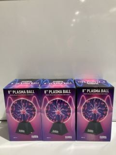 3 GLOBAL GIZMOS 8" PLASMA BALLS