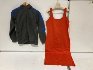 QTY OF ASSORTED CHILDRENS CLOTHING ITEMS TO INCLUDE ADIDAS GREY / BLUE JACKET