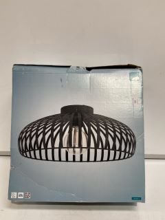 QTY OF ASSORTED ITEMS TO INCLUDE ADULT EGLO BLACK MOGANO 3 WIREFRAME FLUSH CEILING LIGHT