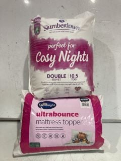 QTY OF ASSORTED ITEMS TO INCLUDE SLUMBERDOWN 10.5 TOG DOUBLE DUVET