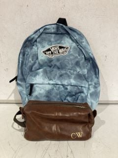 QTY OF ASSORTED ITEMS TO INCLUDE VANS BLUE BACKPACK