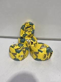 QTY OF YELLOW MITRE FOOTBALLS