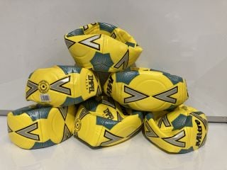 A BOX OF MITRE IMPEL CLUB YELLOW FOOTBALL SIZE 3 AND SIZE 4