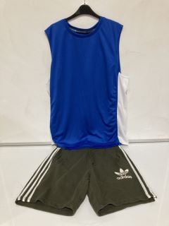 QTY OF ASSORTED ITEMS TO INCLUDE ADIDAS KHAKI GREEN SHORTS UK M