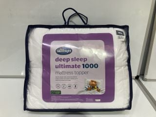 BOX OF ASSORTED ITEMS TO INCLUDE SILENT NIGHT DEEP SLEEP ULTIMATE 1000 MATTRESS TOPPER