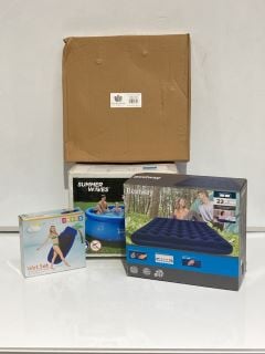 QTY OF ASSORTED OUTDOOR ITEMS TO INCLUDE BESTWAY AIR MATTRESS 2.03M X 1.83M X 22CM