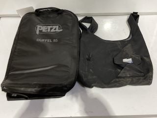 QTY OF ITEMS TO INCLUDE PETZL 85L DUFFEL BAG RRP £105.99