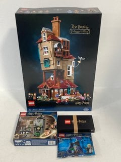 4 X LEGO HARRY POTTER ITEMS TO INCLUDE THE BURROW COLLECTORS EDITION - RRP £219.99: LOCATION - FRONT BOOTH