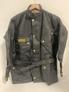 BARBOUR INTERNATIONAL ORIGINAL JACKET IN BLACK UK SIZE 16 - RRP £299: LOCATION - FRONT BOOTH