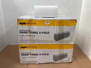 2 X PACK OF 15 PURE CELLULOSE V-FOLD HAND TOWELS: LOCATION - H10