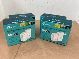 4 X TP-LINK PASSTHROUGH POWERLINE WI-FI EXTENDER: LOCATION - H12