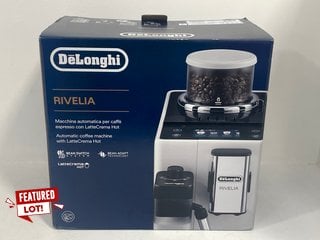 DELONGHI RIVELIA AUTOMATIC COFFEE MACHINE IN WHITE - RRP £749: LOCATION - FRONT BOOTH