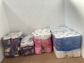 QTY OF TOILET TISSUE TO INCLUDE ANDREX ULTIMATE QUILTS TOILET ROLL: LOCATION - H12