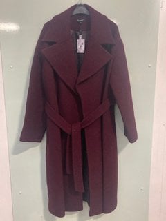 WHISTLES LORNA WRAP WOOL COAT IN PURPLE UK SIZE 14 - RRP £329: LOCATION - FRONT BOOTH