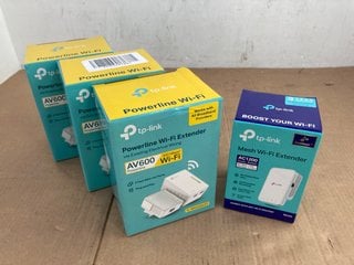 3 X TP-LINK AV600 POWERLINE WIFI KITS - MODEL TL-WPA4220 TO ALSO INCLUDE TP-LINK AC1200 MESH WIFI EXTENDER: LOCATION - H13