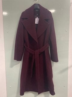 WHISTLES LORNA WRAP WOOL COAT IN PURPLE UK SIZE 10 - RRP £329: LOCATION - FRONT BOOTH