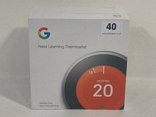 GOOGLE NEST LEARNING THERMOSTAT STAINLESS STEEL NEST PRO EDITION - RRP £219: LOCATION - FRONT BOOTH