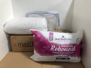 4 X HOUSEHOLD ITEMS TO INCLUDE SLUMBERDOWN REBOUND SPRING BACK SUPPORT 2 PILLOWS: LOCATION - I10