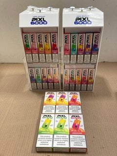 2 X BOXES OF ASSORTED PIXL 6000 PUFF 20MG DISPOSABLE VAPES IN VARIOUS FLAVOURS TO INCLUDE MANGO ICE - (PLEASE NOTE: 18+YEARS ONLY. ID MAY BE REQUIRED): LOCATION - E0